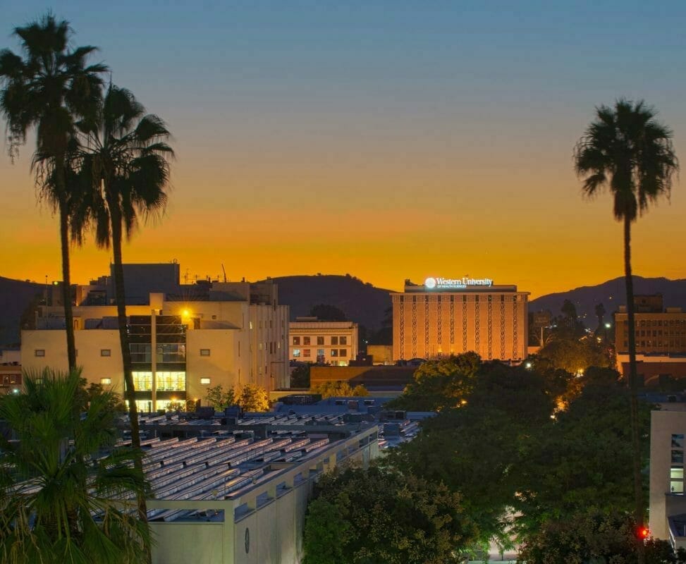 Western University of Health Sciences Campus at sunset